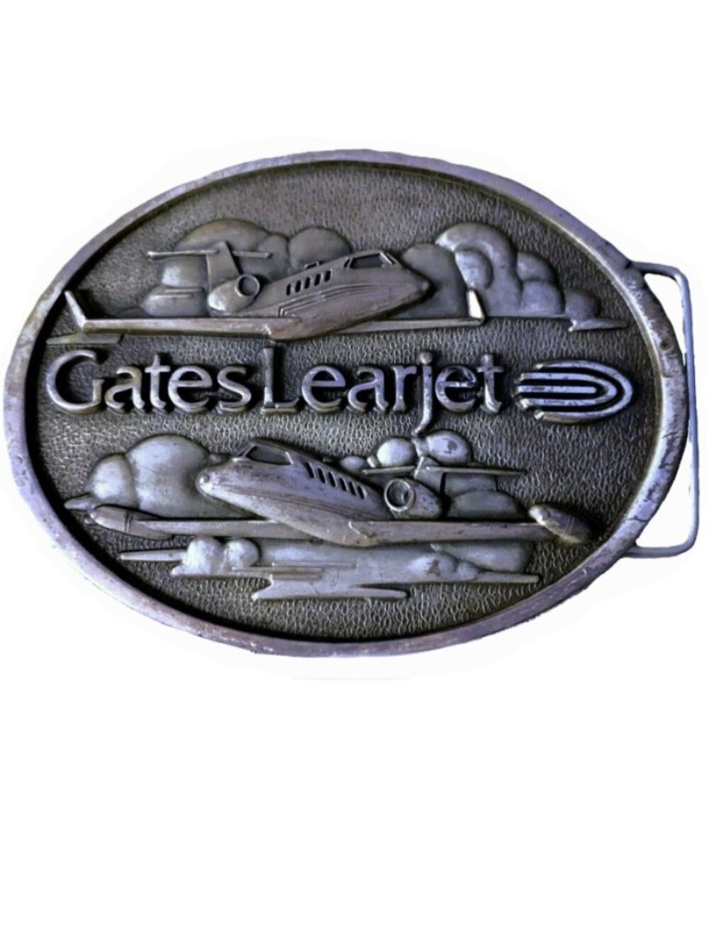Vintage Gates Learjet Sterling Silver Belt Buckle – 200 Grams – Made by Jostens